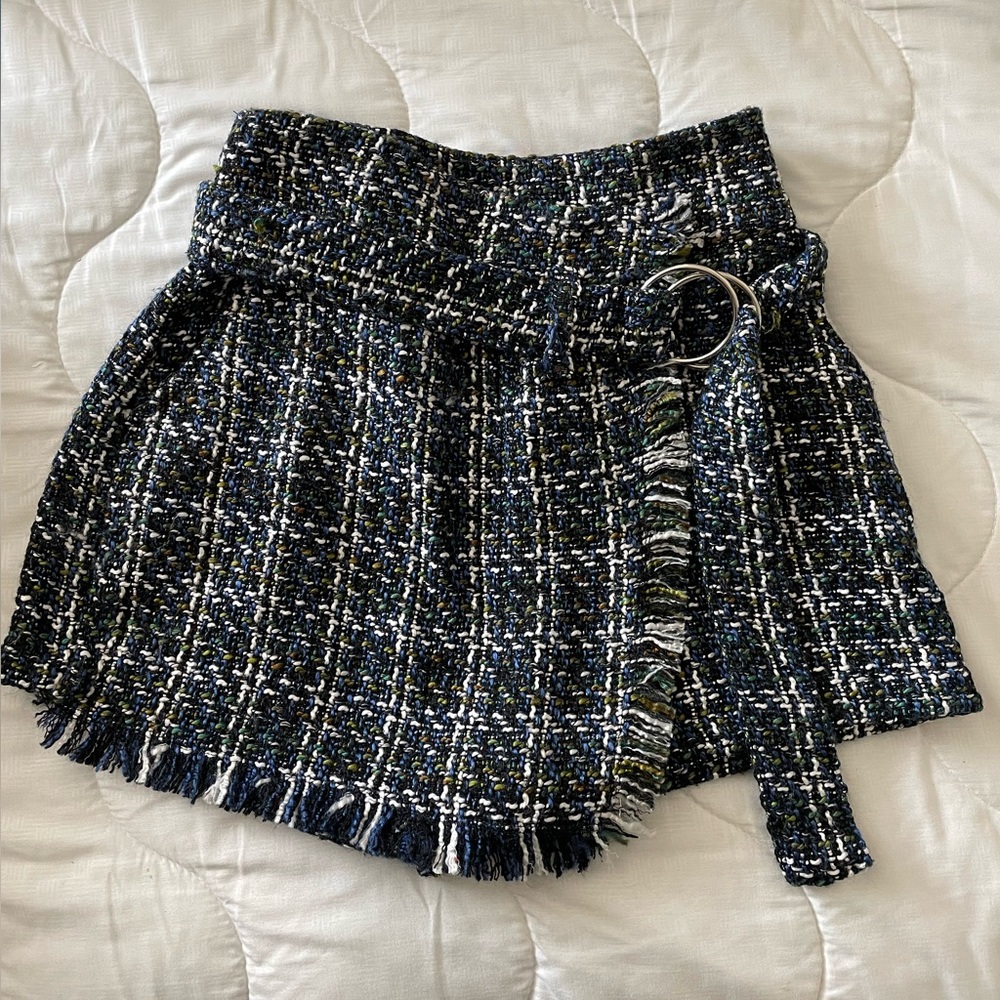 Plaid high waited skort